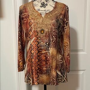 Women's Multicolor Patterned Top